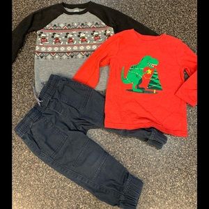 Boys long sleeve shirts & pants size 2 T